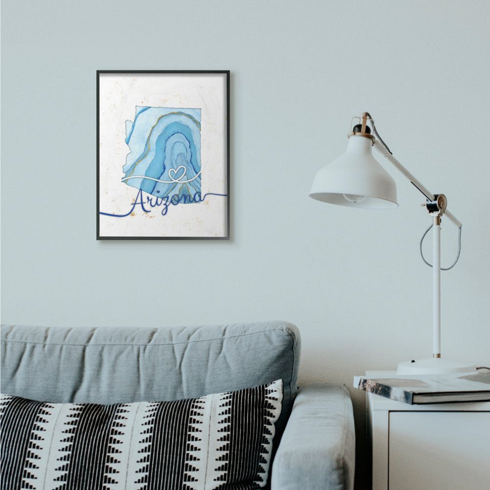Stupell Industries Arizona Agate Blue US State Design, 16 x 20