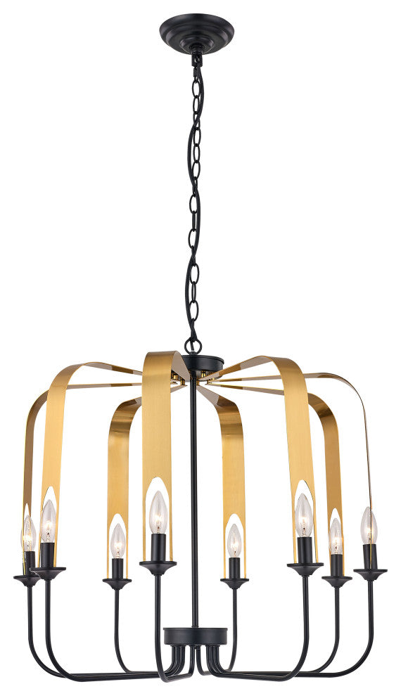 Vanity Art 8-Light Lantern Geometric Chandelier