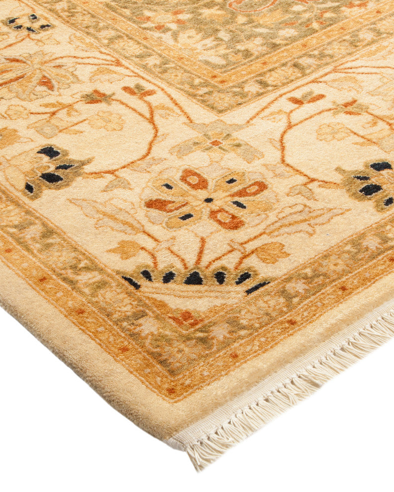 Ivy, One-of-a-Kind Hand-Knotted Area Rug Ivory, 6'3"x8'10"