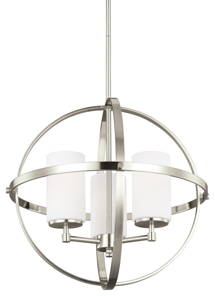 Generation Lighting Lighting 3-Light Chandelier, Incandescent, Brushed Nickel