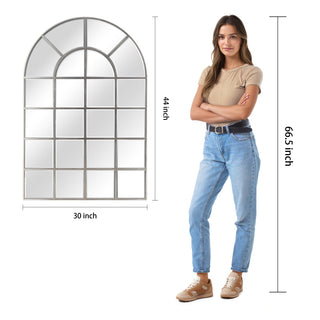 Beveled Arch Window Wall Mirror, 0.25" Beveled Edge, 44"x30" Bathroom Mirror