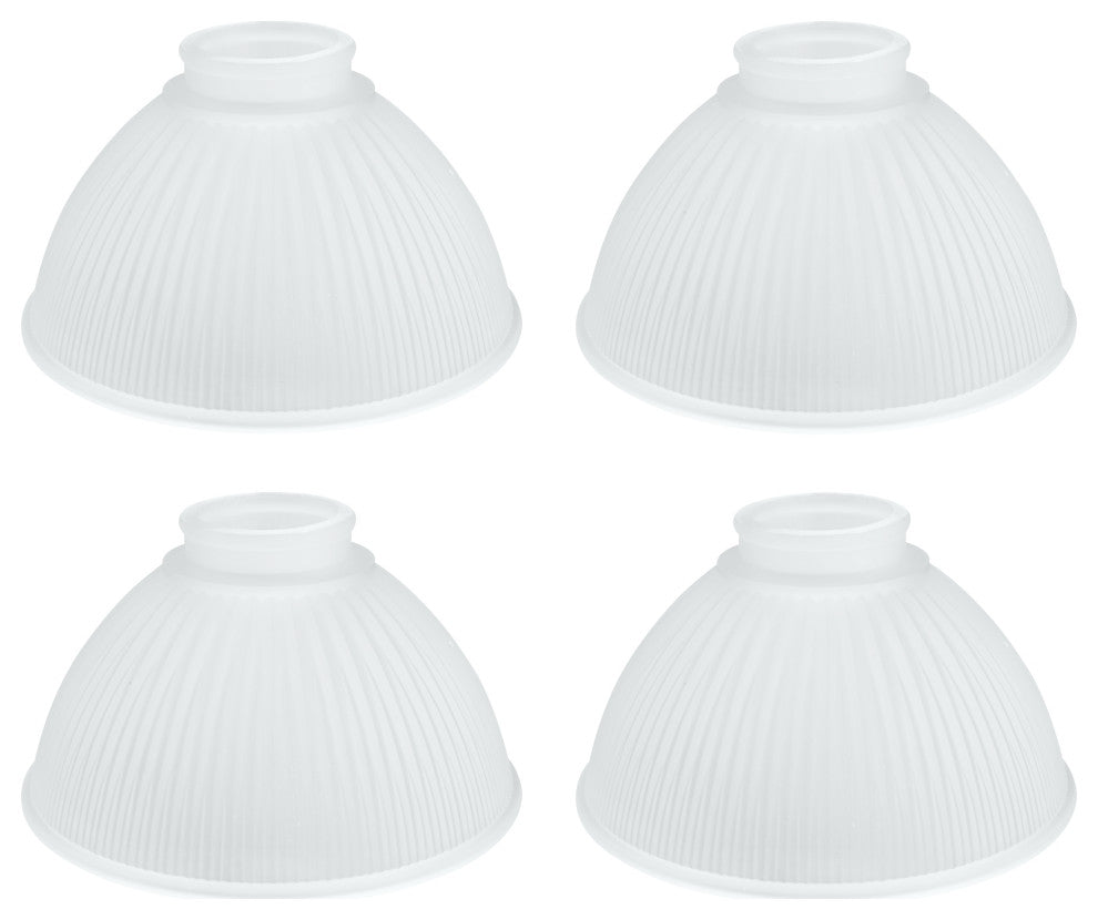 23086-4 Replacement Dome Shaped Frosted Ribbed Glass Shade, 4 Pack
