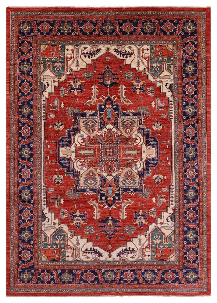 Persian Fine Serapi Hand Knotted Wool Rug 9' 9" X 13' 7" - Q12432