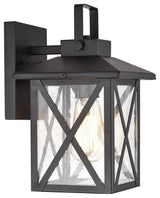 Lawrence Transitional 1 Light Textured Black Outdoor Wall Sconce 11" Height