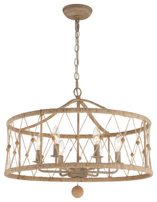Brixton Six Light Chandelier in Burnished Silver