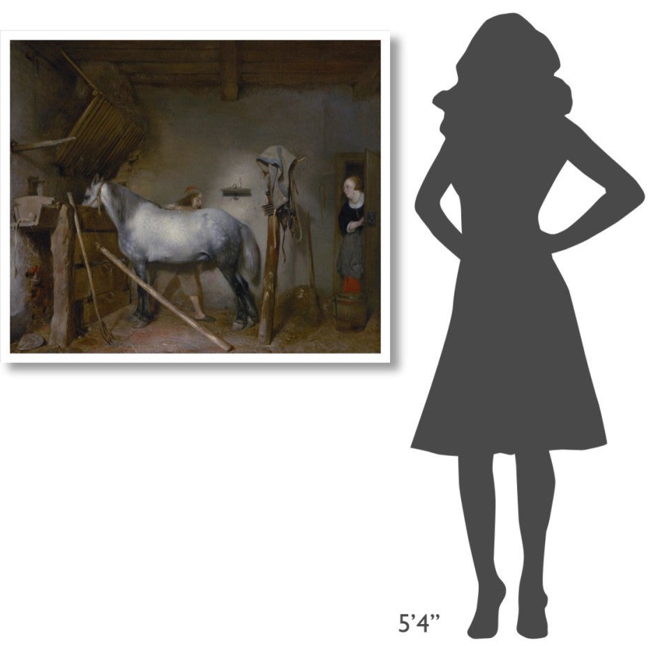 "Horse Stable" Digital Paper Print by Gerard ter Borch, 42"x36"
