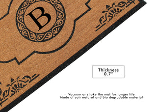 Hand Crafted Abrilina 36"x72" Coir Double Doormat Monogrammed, B