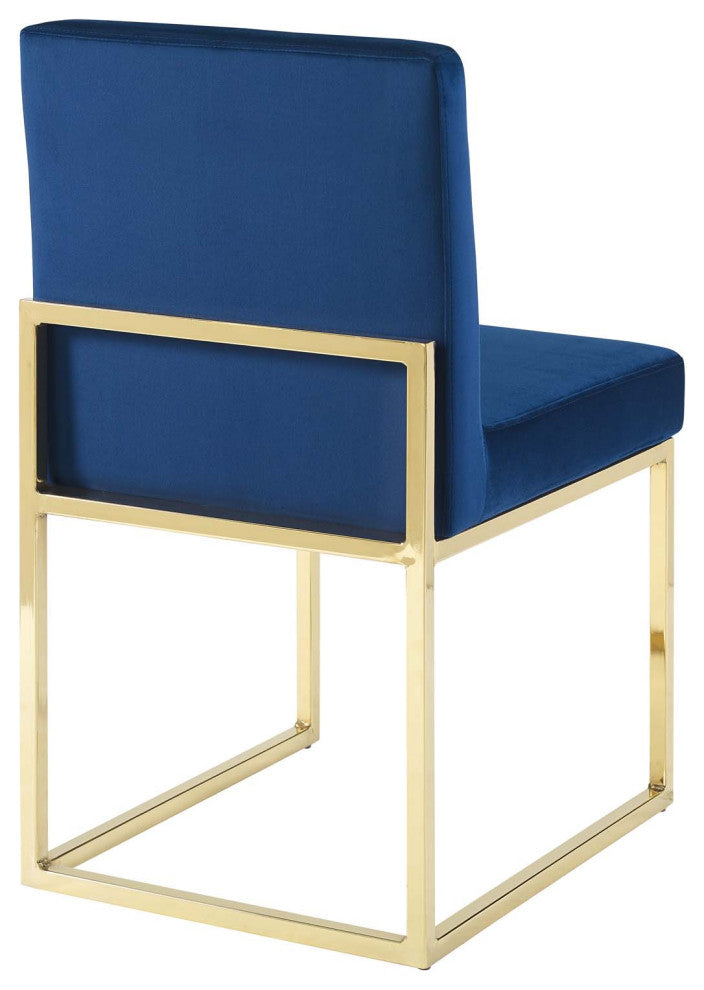 Carriage Dining Chair Performance Velvet Set of 2-Gold Navy