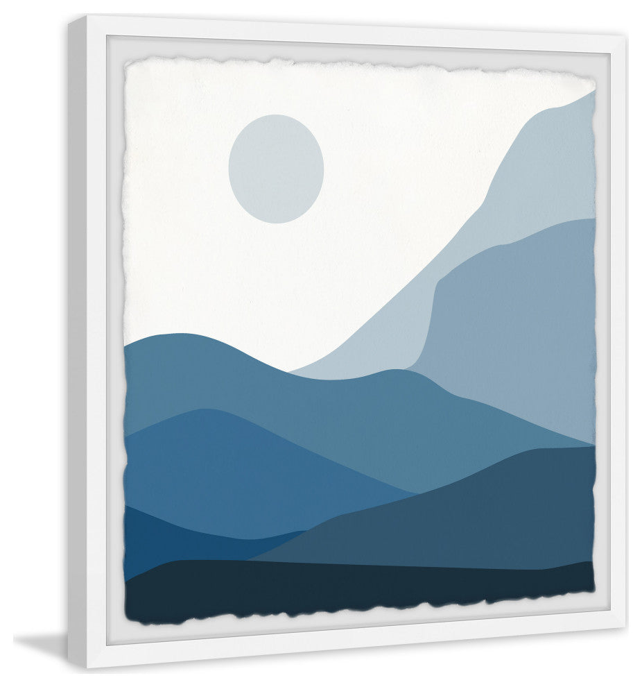 "Lush Blue Mountains" Framed Painting Print, 18x18
