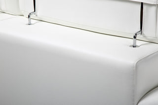 Lazio Contemporary Genuine Italian Leather Sectional, White