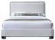 Nolita Linen Textured Fabric / Linen Upholstered Bed, Gray, King, Black Finish