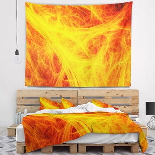 Orange Mystic Psychedelic Texture Abstract Wall Tapestry, 60"x50"