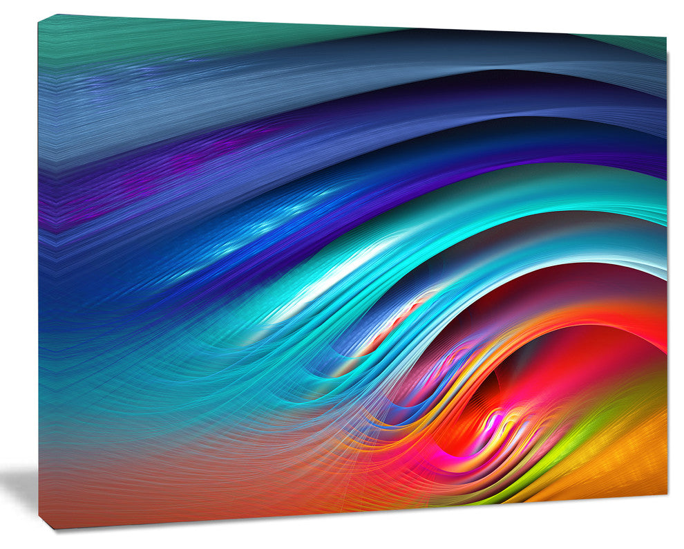 Beautiful Fractal Rainbow Waves, Floral Canvas Art Print, 40"x30"