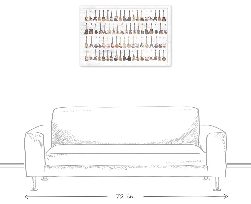 Guitars Montage II 24x36 Canvas Wall Art