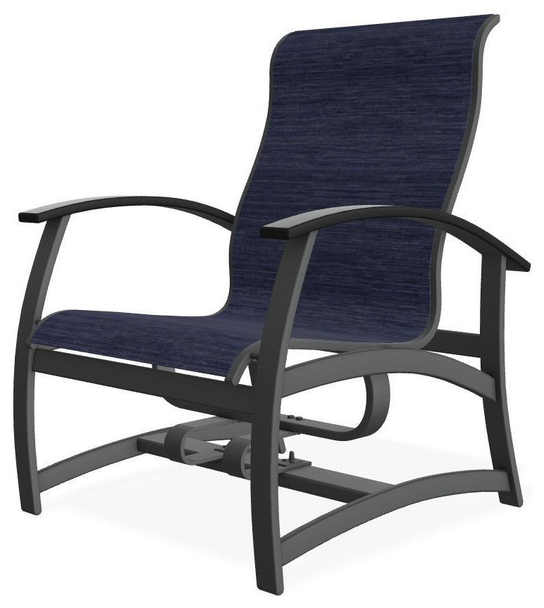 Belle Isle Sling Outdoor Hidden Motion Lounge Chair, Collect Indigo/Graphite