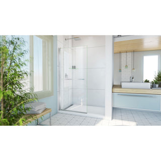 DreamLine Aqua-Q Swing 33 1/2 in. W x 72 in. H Frameless Shower Door, Chrome