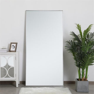 Elegant Decor Eternity 72" x 36" Contemporary Metal Frame Mirror in Silver