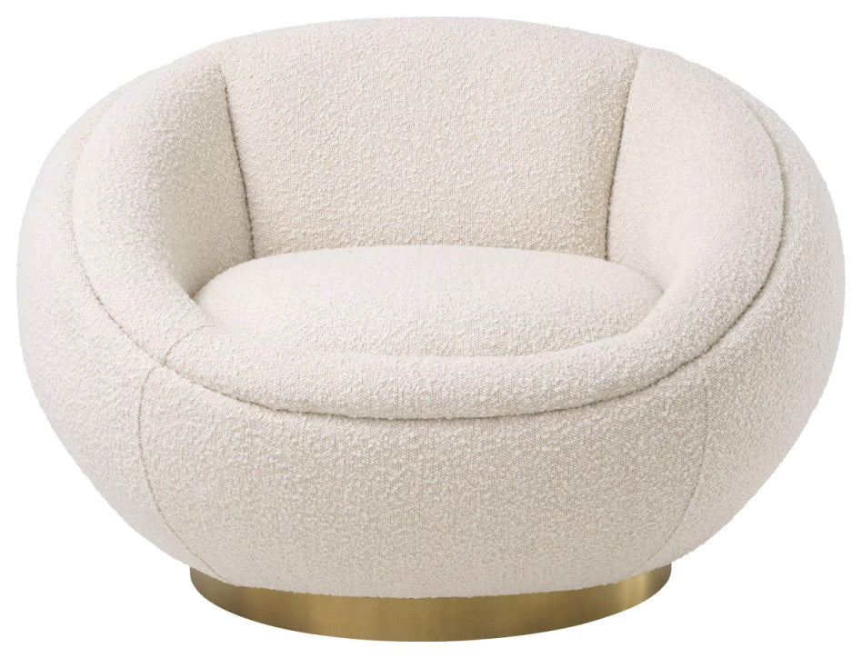 Round Cream BouclâˆšÂ© Swivel Chair | Eichholtz Bollinger