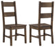 Coleman Dining Side Chair Rustic Golden Brown, Set of 2