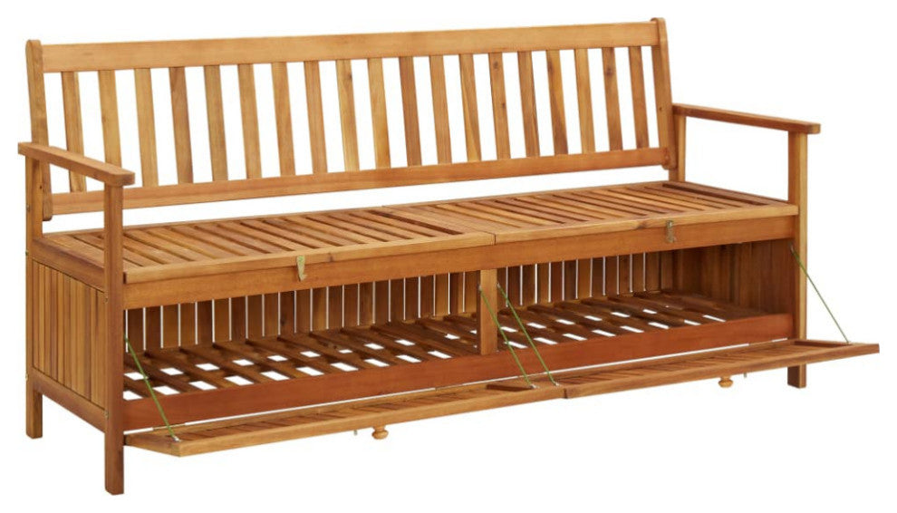 vidaXL Outdoor Storage Bench Deck Box for Patio Furniture Solid Wood Acacia