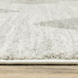 Canton Geometric Grey/Ivory Indoor Area Rug, 3'3"x5'