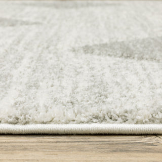 Canton Geometric Grey/Ivory Indoor Area Rug, 3'3"x5'