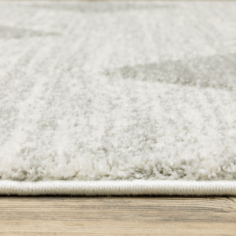 Canton Geometric Grey/Ivory Indoor Area Rug, 3'3"x5'