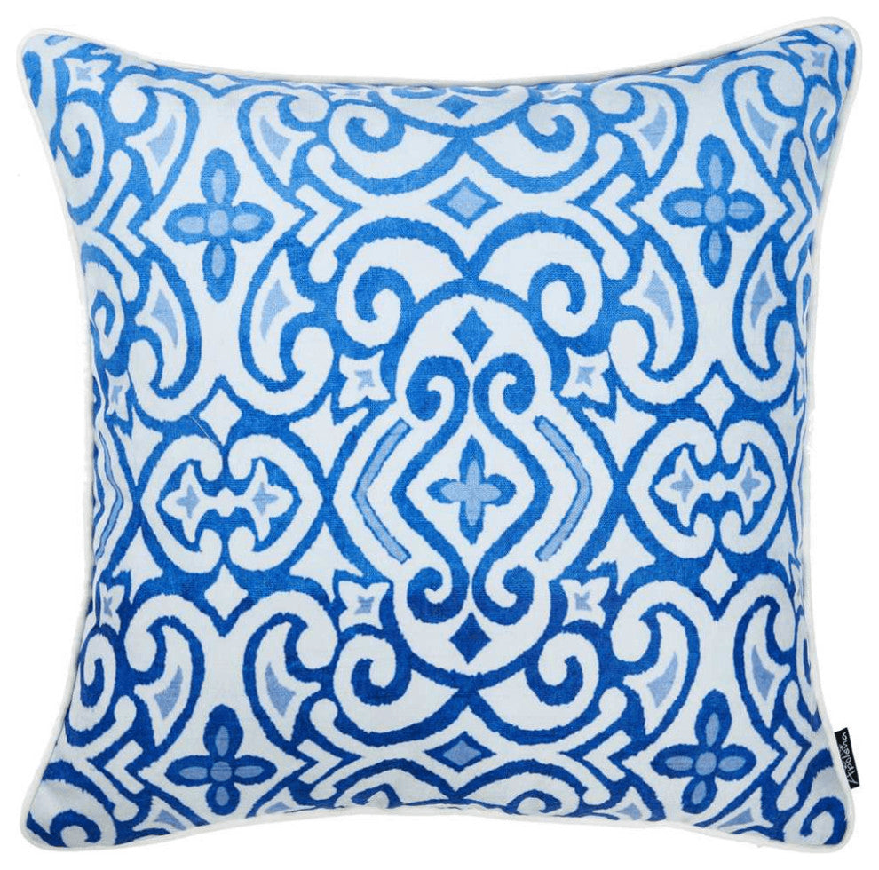 18"X 18" Blue Sky Scroll Decorative Throw Pillow Cover Printed