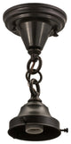 Meyda lighting 165491 5"W Revival Craftsman Brown on Brass 1-Light Flushmount