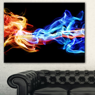 "Red and Blue Smoke" Abstract Digital Canvas Print, 32"x16"