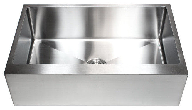 33" Stainless Steel Flat Front Farm Apron Single Bowl Kitchen Sink
