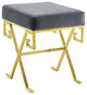 Twist Velvet Bench Gold Gray