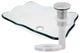 Elegante TIS-317C Clear Scalloped Glass Vessel Bathroom Sink w/ Drain Options, Brushed Nickel