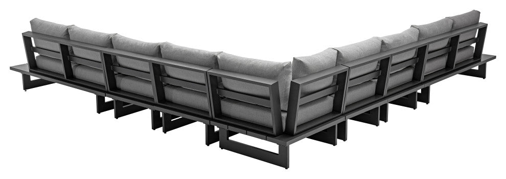 Maldives Grey Water Resistant Fabric Outdoor Patio Modular Sectional