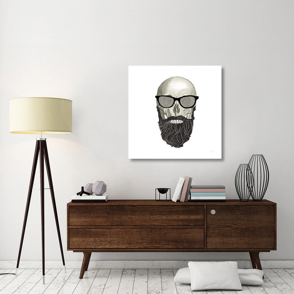 "Hipster Skull I" Digital Paper Print by Sue Schlabach, 38"x38"