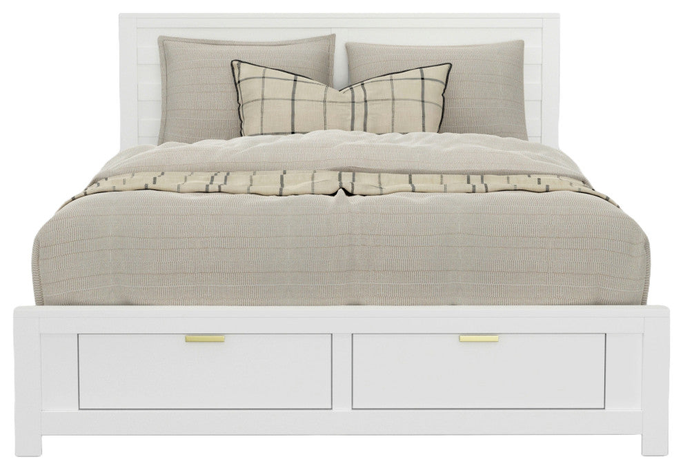 Carmel Storage Bed, Cappuccino, White, King