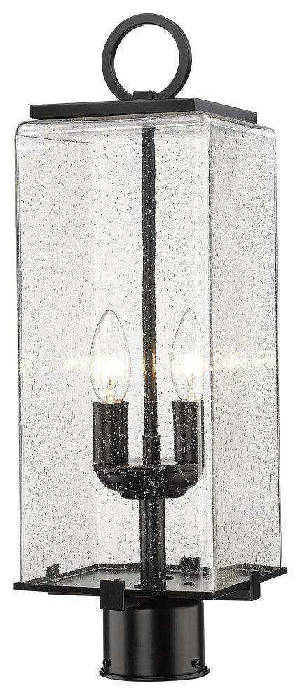 Zlite 592PHMR-BK 2-Light Outdoor Post Mount Fixture, Seedy