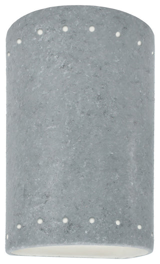 Ambiance ADA Small Cylinder, Perfs Outdoor Wall Sconce, Closed, Concrete, LED