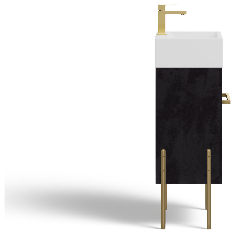 Ravena, Bathroom Vanity, Black, 18", Single Sink, Freestanding