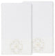 100% Turkish Cotton Alyssa 2-Piece Embellished Bath Towel Set, White