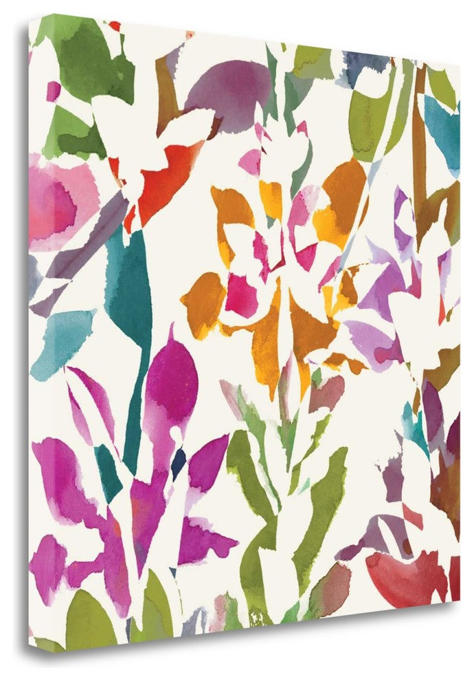 "Pink Garden Square III White" By Wild Apple Portfolio, Gallery Wrap Canvas