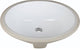 White 15" Oval Undermount Porcelain Bowl