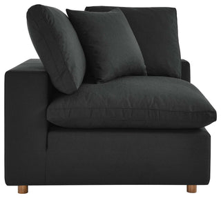 Commix Down Filled Overstuffed 2-Piece Sectional Sofa Set, Black