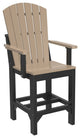 Set of 4 Poly Adirondack Dining Chairs, Weatherwood & Black, Arm Chair, Counter Height