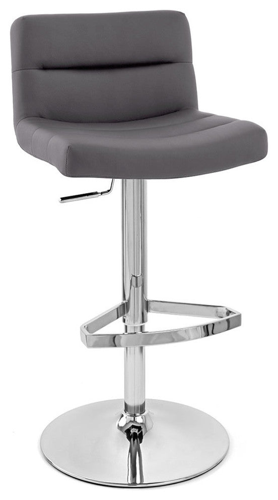 Lattice Adjustable Height Swivel Armless Bar Stool, Slate