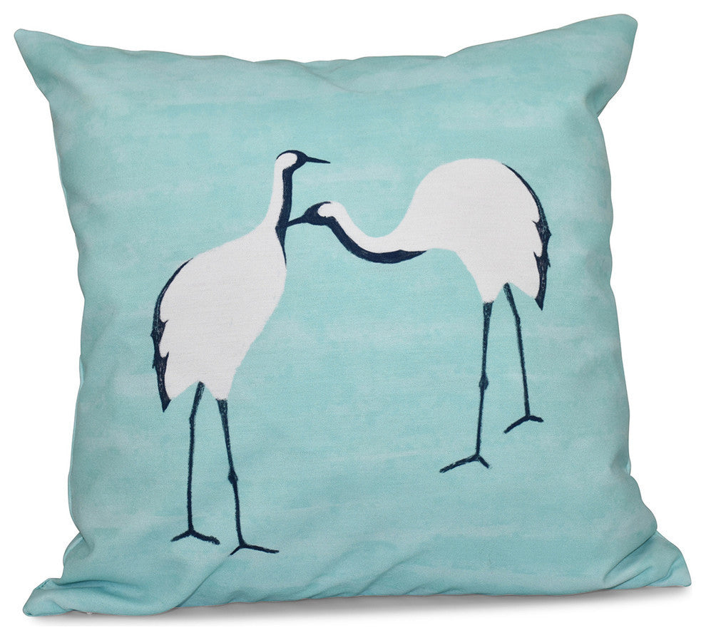 Stilts, Animal Print Pillow, Aqua, 26"x26"