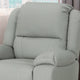 GDF Studio Teresa Classic Tufted Leather Swivel Recliner, Light Gray/Black