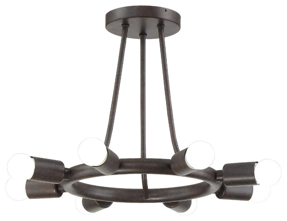 Crystorama 9043-CZ, 8-Light Ceiling Mount, Charcoal Bronze