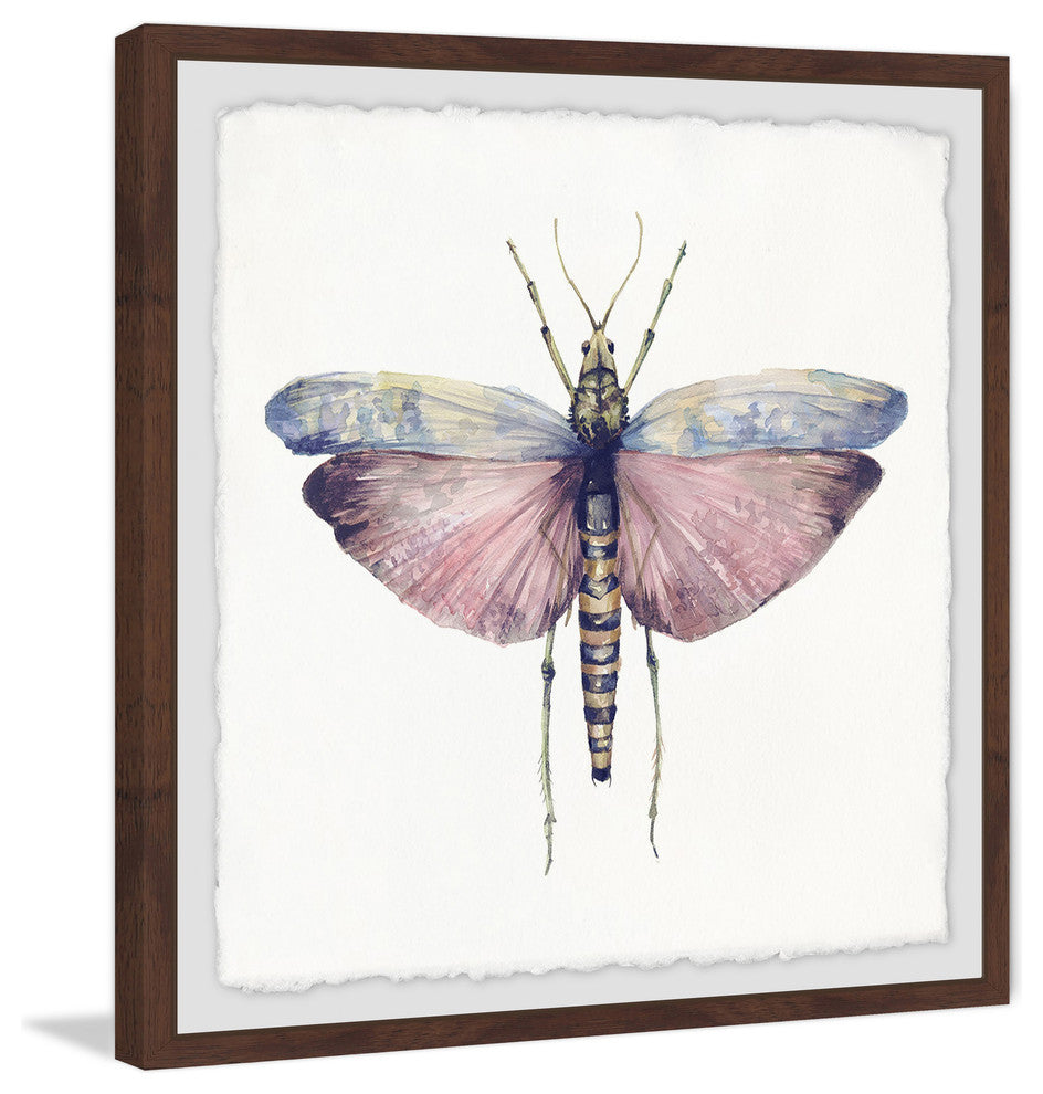 "Pink and Blue Wings" Framed Painting Print, 18"x18"