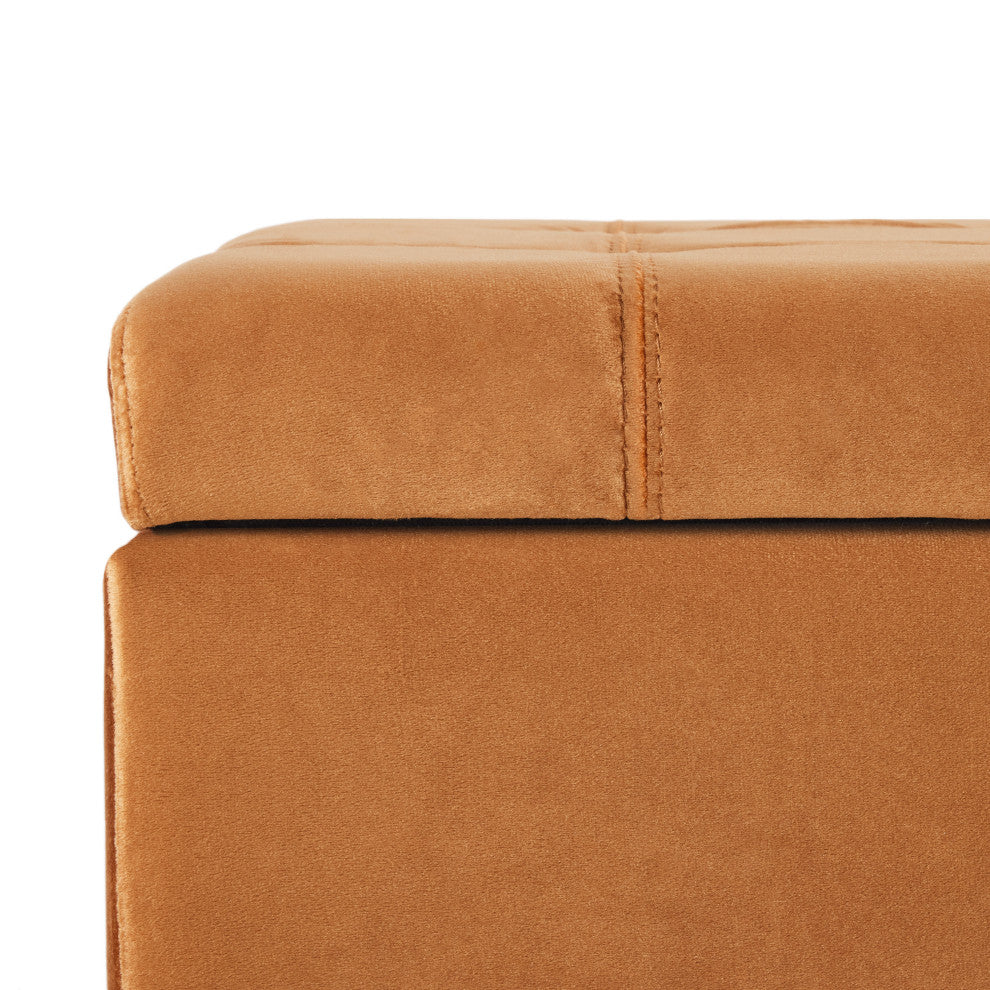GDF Studio Santa Rosa Tufted Storage Ottoman Bench, Apricot